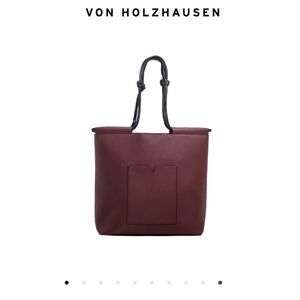 Von Holzhausen Italian Designer Vegan Market Tote Bag Fall Burgundy